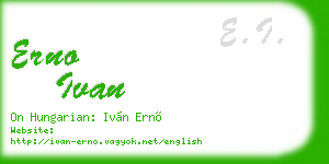 erno ivan business card