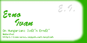 erno ivan business card